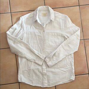 Sezane crisp white button down shirt